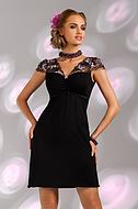 Classic chemise with embroidered lace shoulders